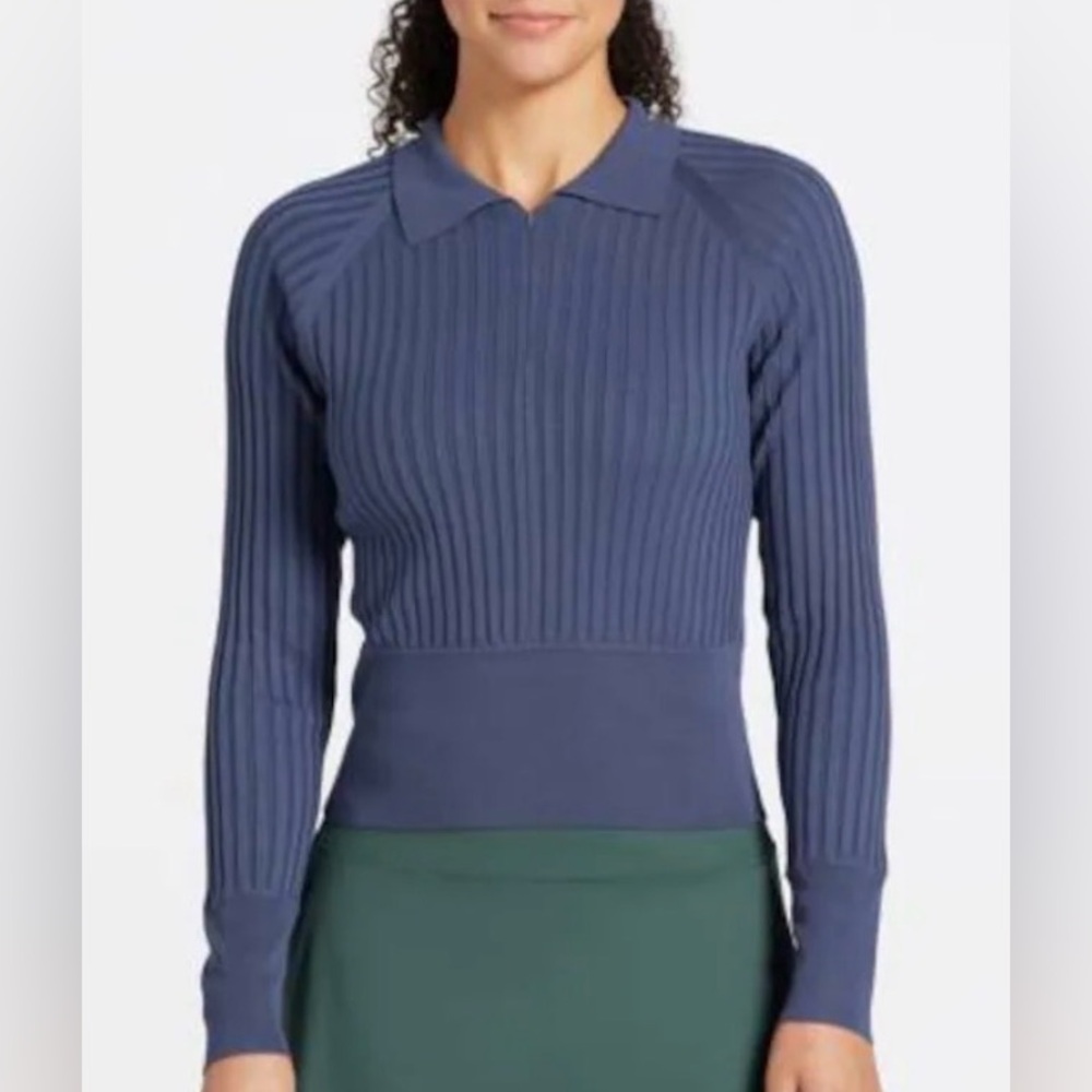 CALIA Women’s Blue Sweater Long Sleeve 1/4‎ Zip Golf Polo Stretch Size XL